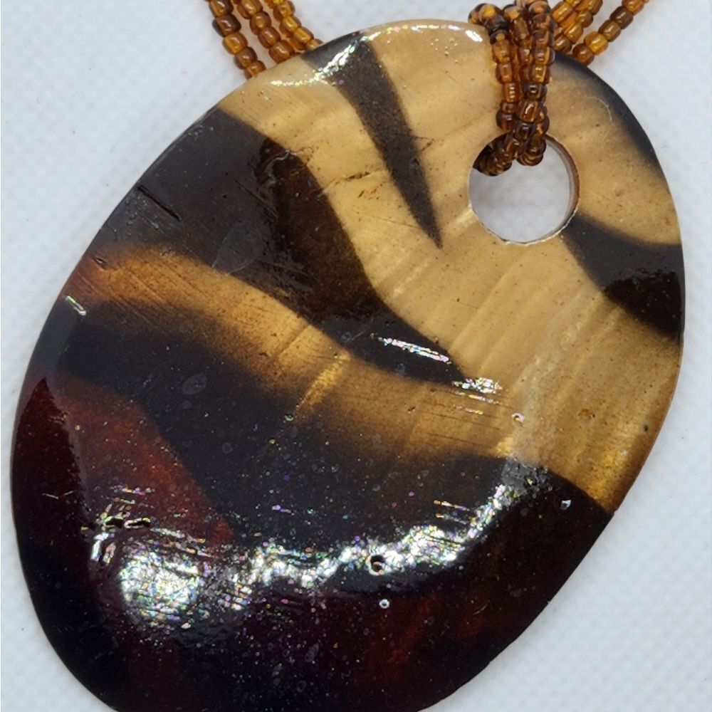 Beaded Necklacew/Statement Pendant - image 2